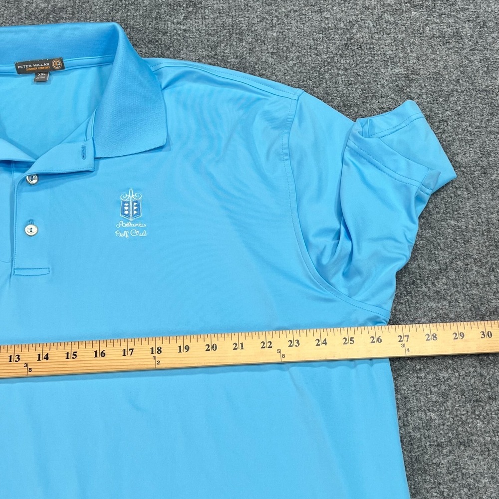 Peter Millar Summer Comfort Shirt Mens XXL Blue Atlantis Golf Club Polo - Picture 7 of 8